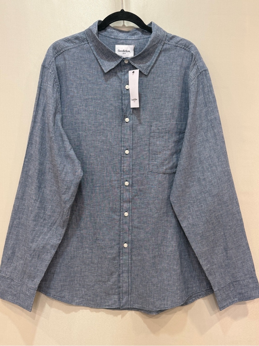 Goodfellow & Co Men's Light Blue Textured Button-Down Shirt size XL